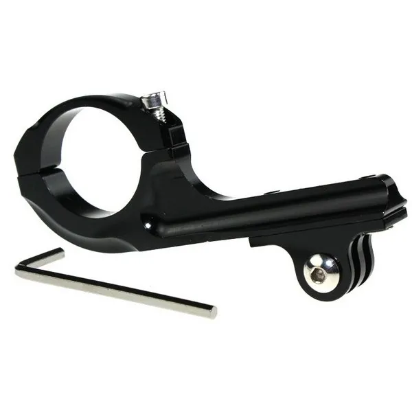Fixation aluminium noir avec déport pour tube inférieur à 32mm