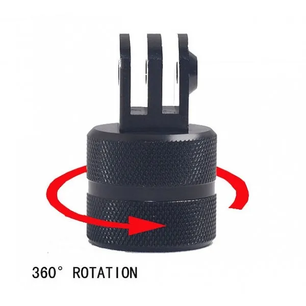 Adaptateur 1/4 photo Alu rotatif cranté pour GoPro