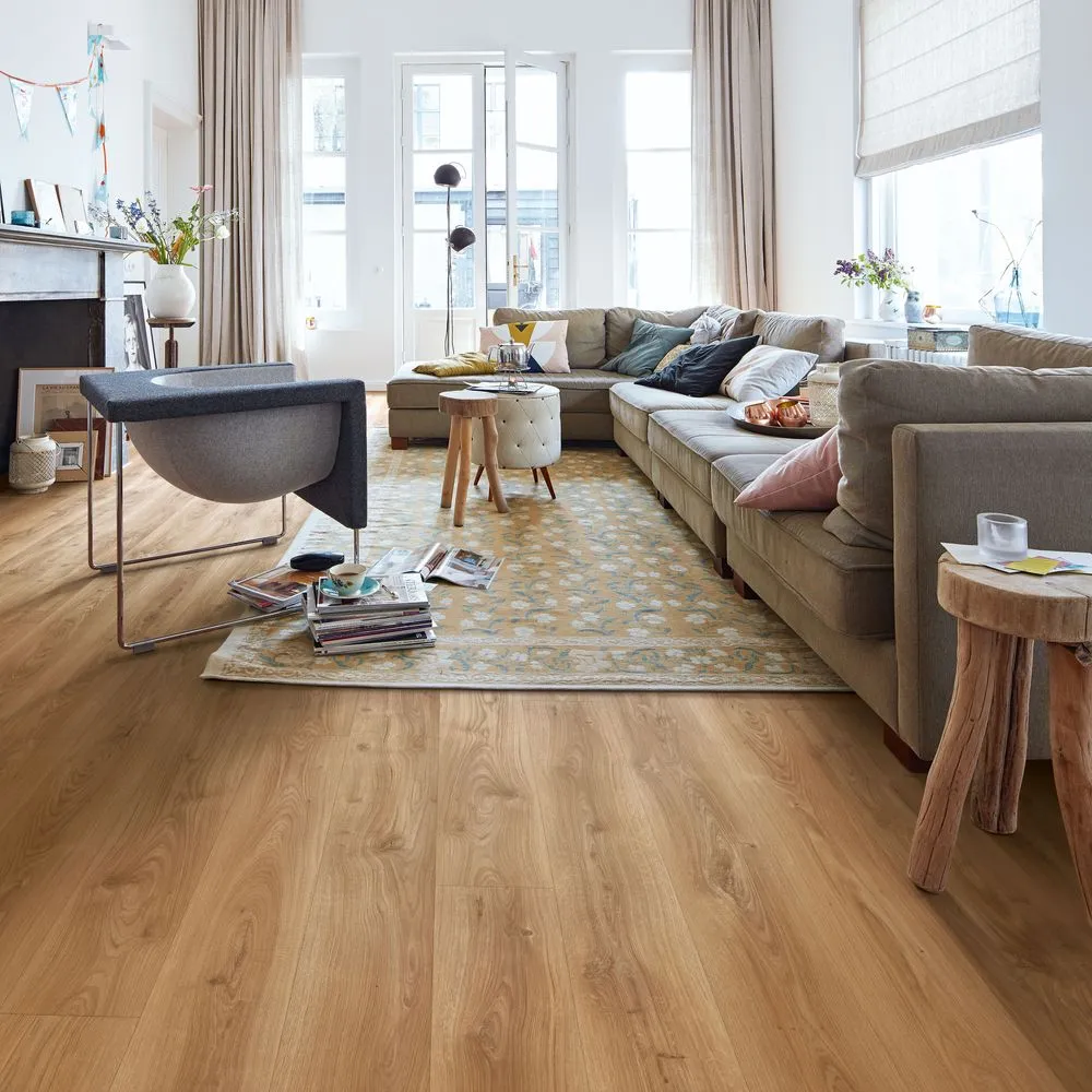 Sol stratifie grande lame, résistant à l’eau 24h, décor chêne Meister LL 250 – Image 2