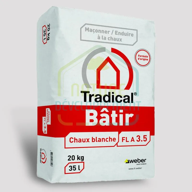 Chaux blanche Tradical Bâtir pour maçonnerie et enduit