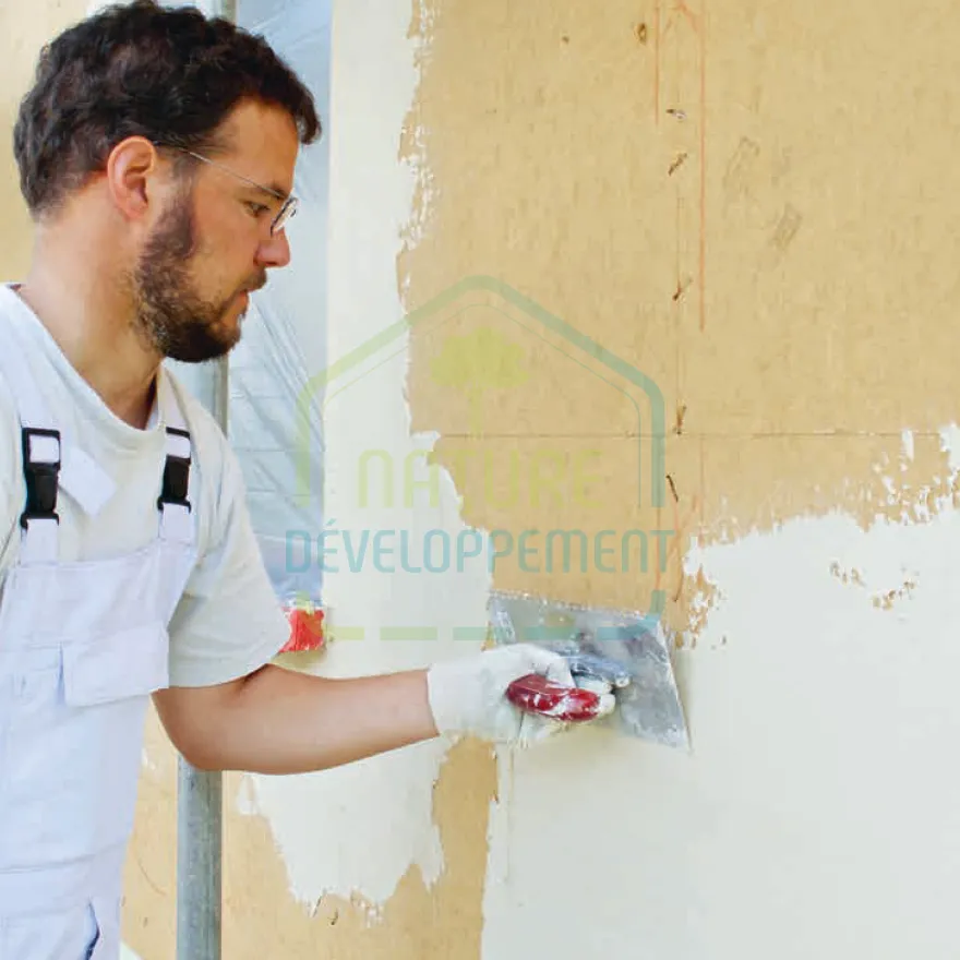 ITE Enduit et fibre de bois rigide STEICO Protect L Dry Isolation Thermique Extérieure