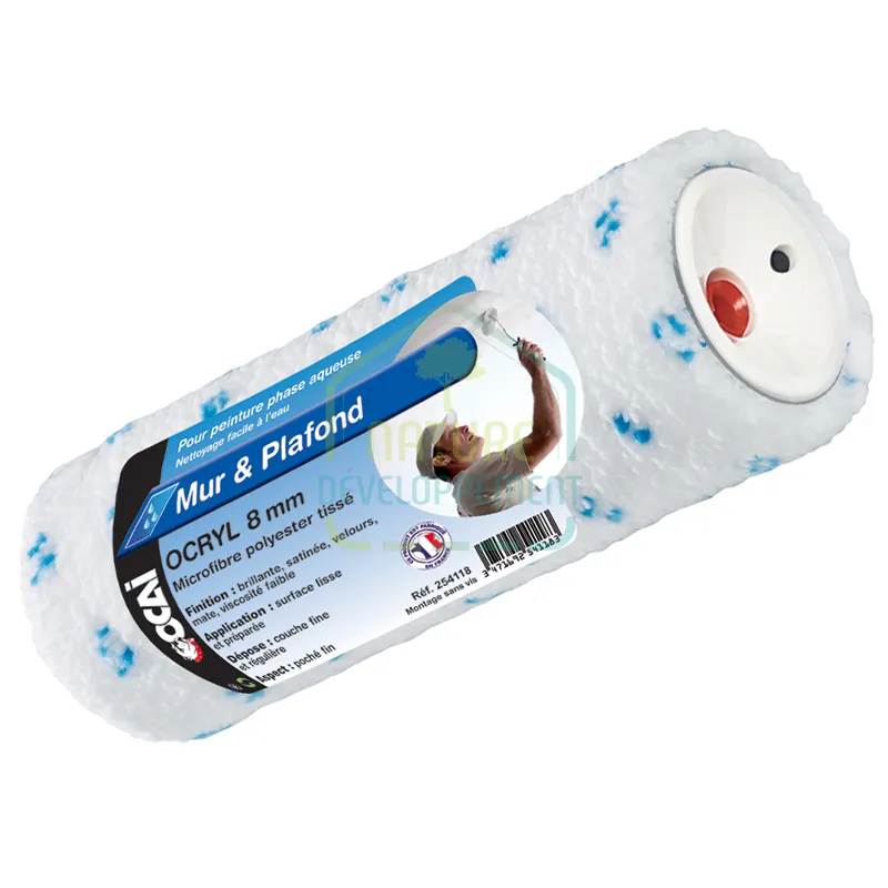Manchon 180 mm Ocryl 8 microfibre spécial peinture à dispersion OCAI