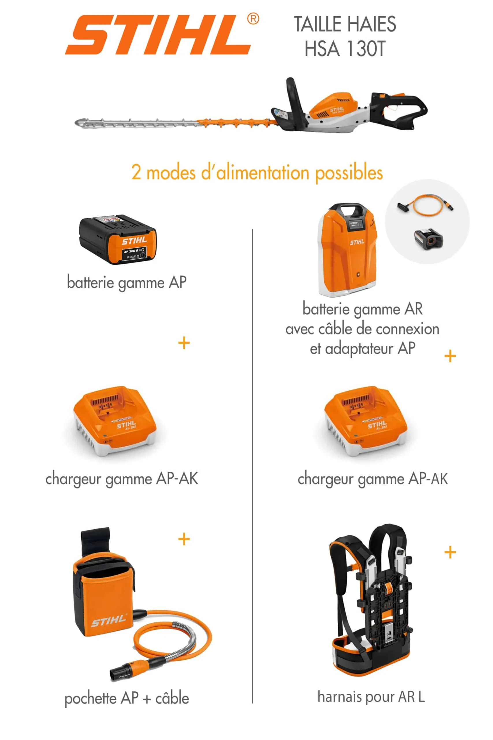 Taille-haies à batterie STIHL HSA 130 T – 60 cm – Gamme AP – Image 5